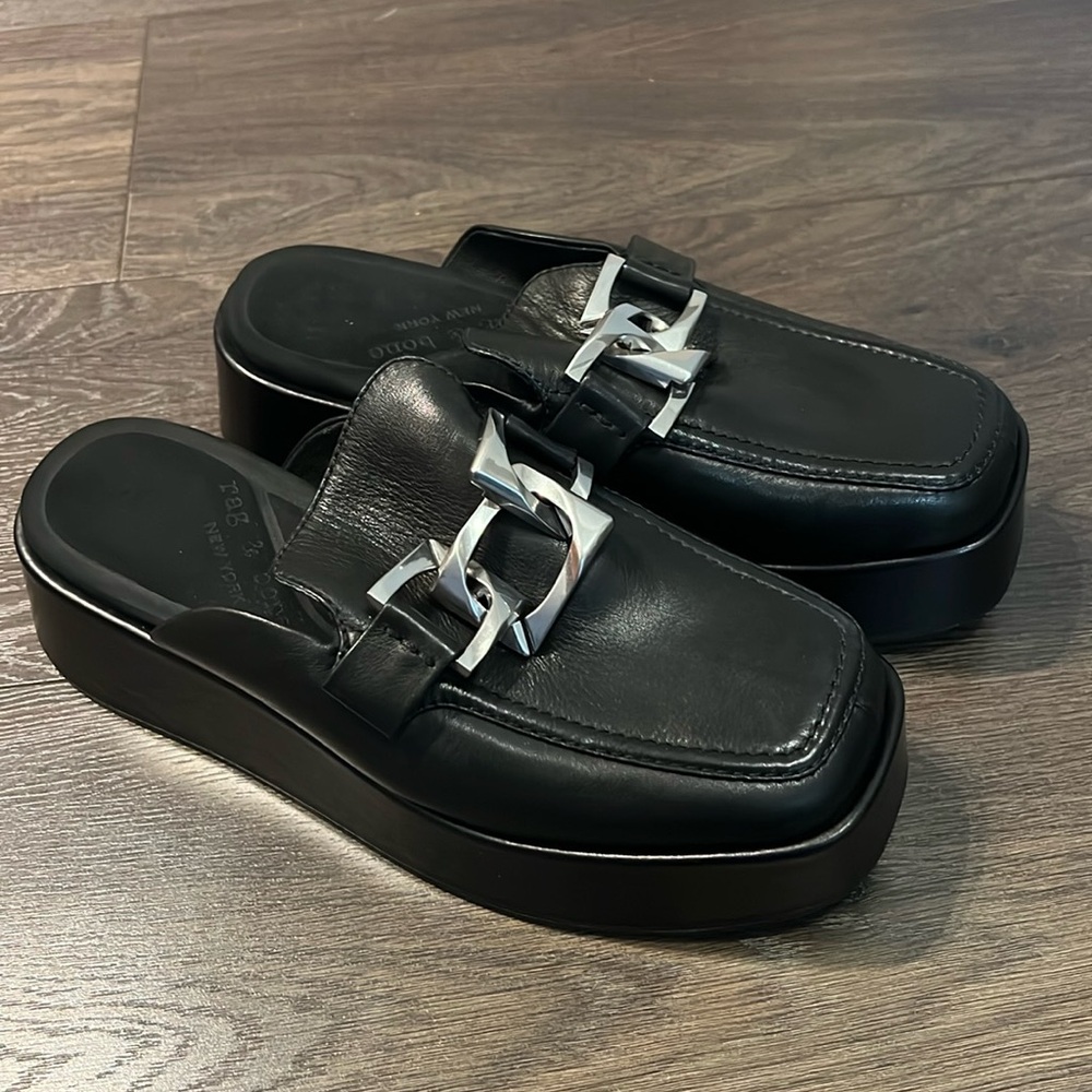 Rag & Bone Platform Chain Mules - Size 39.5
